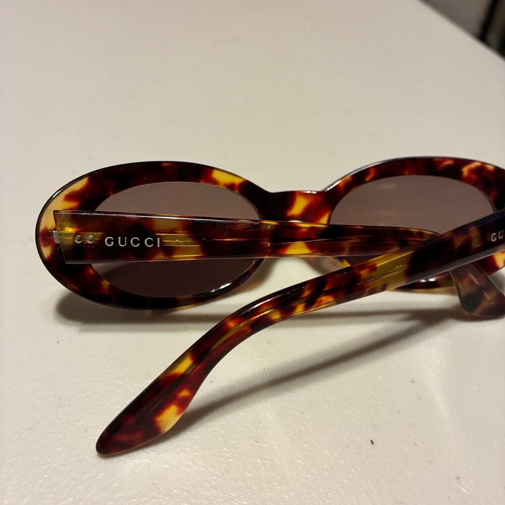 Vintage Gucci GG 2413/S 02Y Oval Tortoise Sunglasses Brown Made In Italy READ - Picture 10 of 16